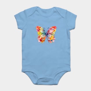Beautiful Butterfly of Flowers Baby Bodysuit